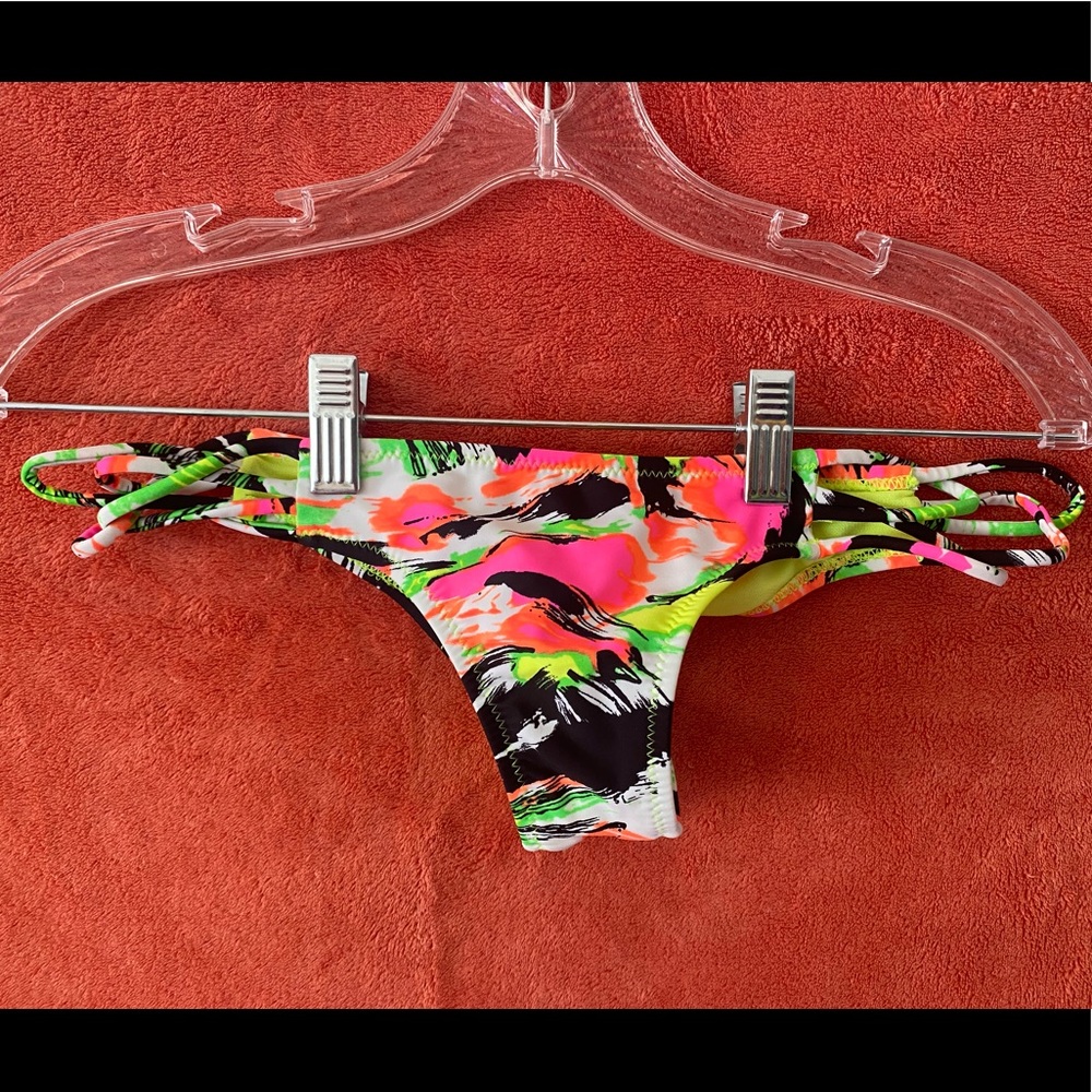 Forever Young, multicolored neon small swim bottoms.